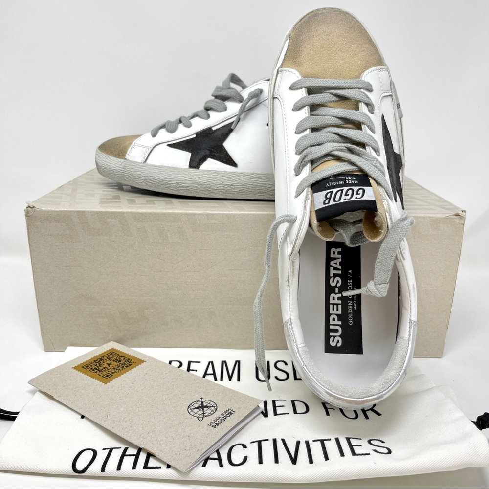 Golden Goose Superstar Men Classic White Leather Sneakers Laminated US 9 EU 42 - Picture 6 of 10
